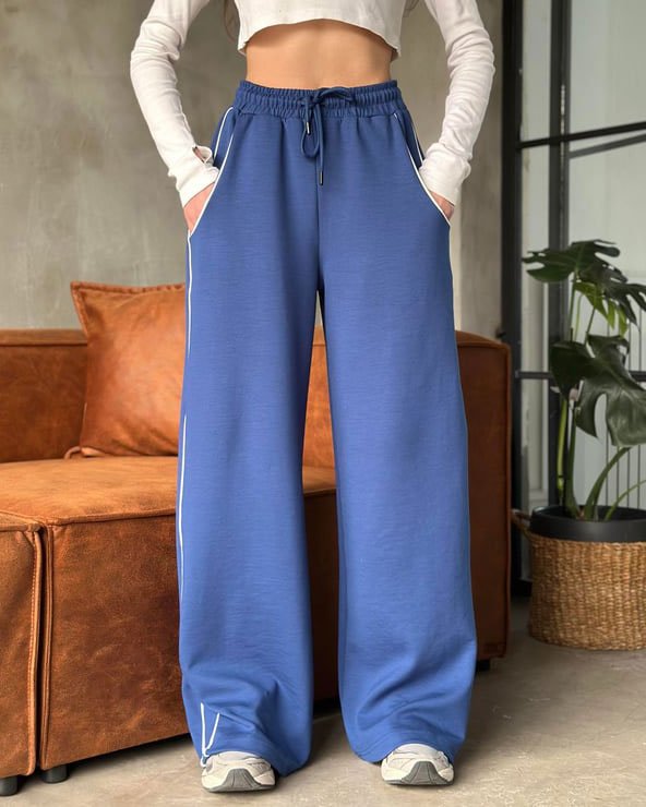 Women's Lace-Up Striped Casual Pants