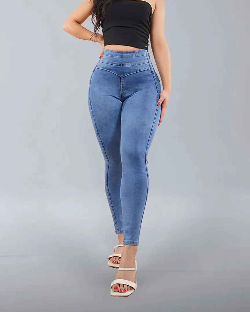 High Rise Skinny Peach Hip High Waist Jeans