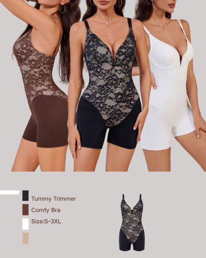 Large Size Belly Lace Sling Tight Body Shaping Breathable Buttocks Girdle Crotch Shapewear