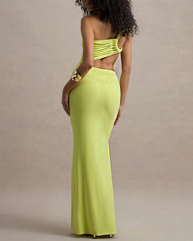One-Shoulder Backless Hollow Bodycon Long Dress