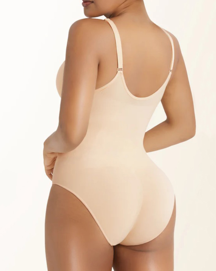 Seamless Ribbed Front Zipper Slim Tummy Control Bodysuit