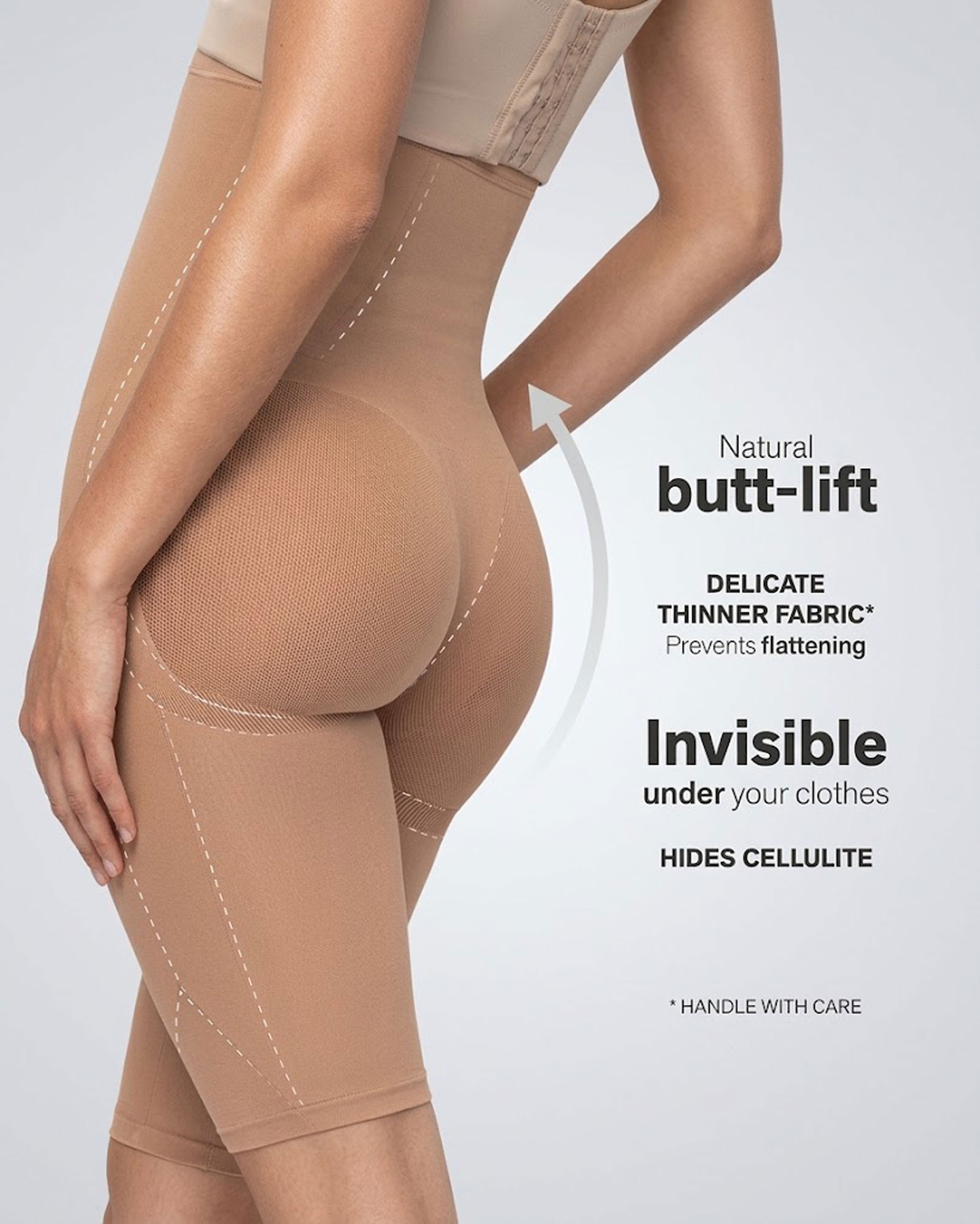 High Waisted Mid-Length Shaping Shorts Lift The Buttocks And Flatten The Tummy