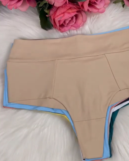 Solid Color Mid-Rise Panties