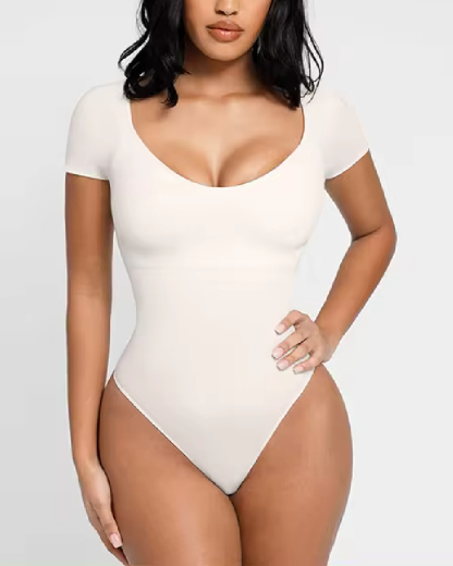 Short Sleeve Seamless Elasticity Waist Trainer Compression Shapewear