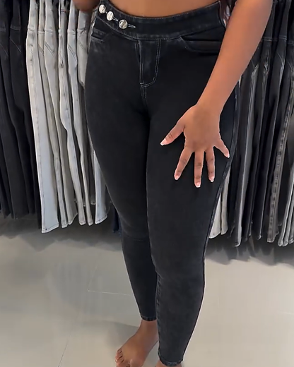 High-Waist Skinny Jeans (Pre-Sale)
