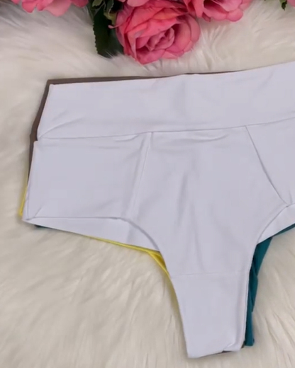 Solid Color Mid-Rise Panties