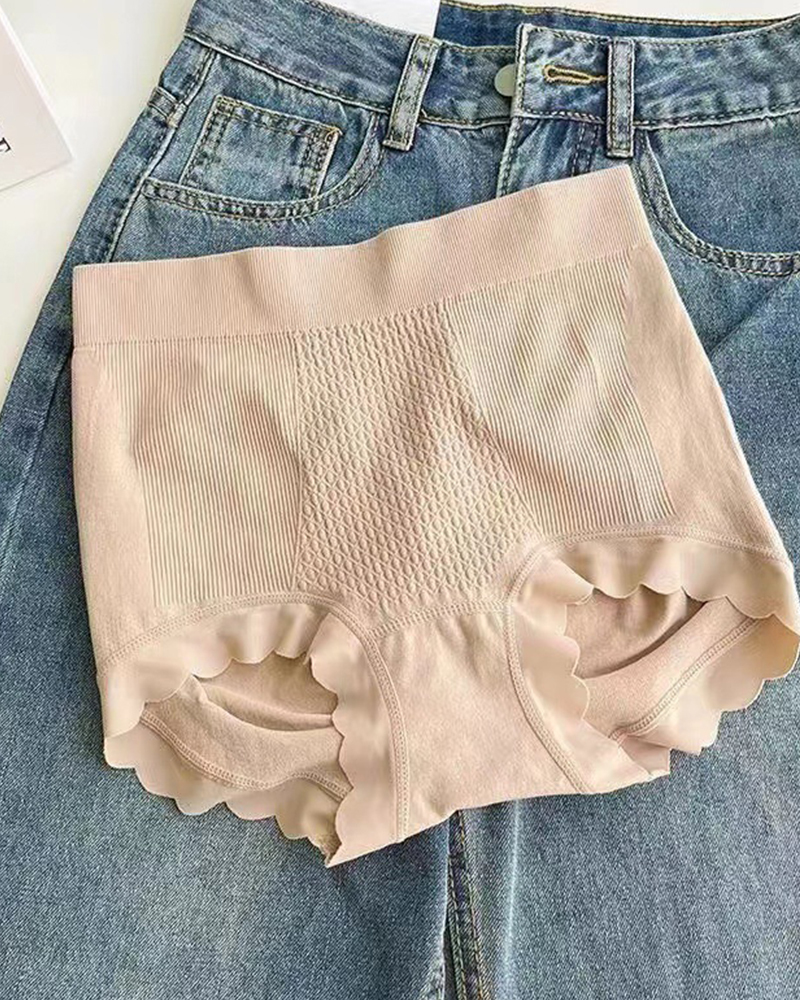 Cotton Anti-Bacterial Bottom High Waist Belly Tuck Seamless Underwear