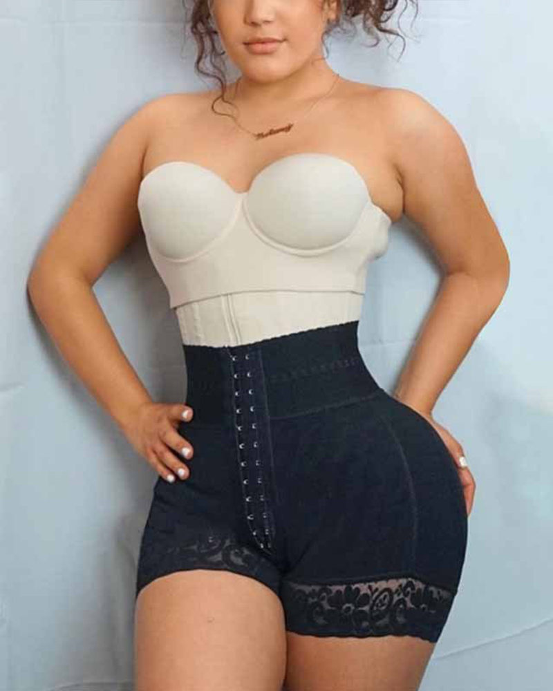 BBL Shorts Double Compression High Waisted Hook & Eye Control With Mid
