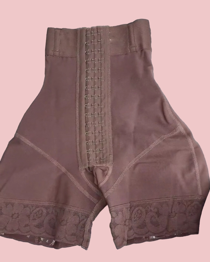High Waist Hook & Eye Compression Butt Lifting Shorts