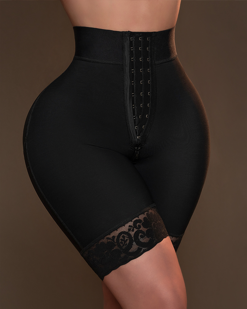 Invisible Mermaid Silhouette Short with Zipper Deluxe Rosé - Mid-leg Shapewear
