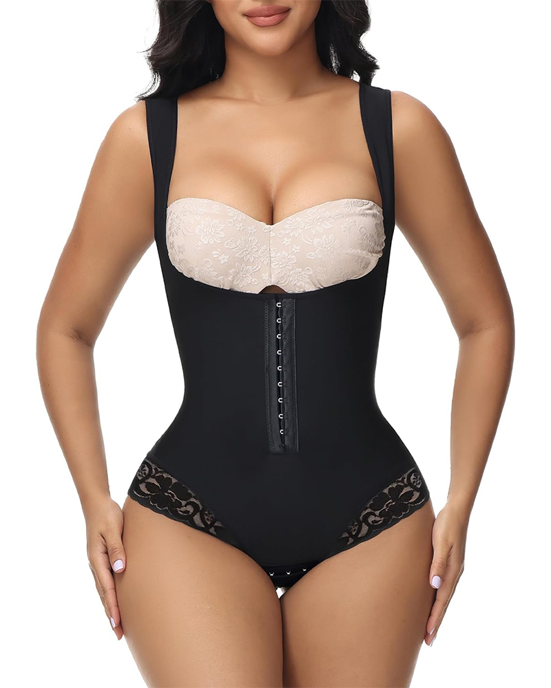 Shapewear Bodysuit Tummy Control Fajas Colombianas Waist Trainer Girdle Thong Open Bust Body Shaper