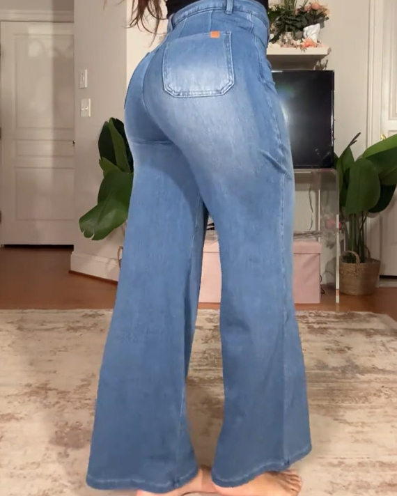 Women's High-Elastic High-Waist Wide-Leg Pants