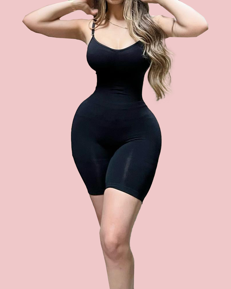 High Elastic Adjustable Strap Bodysuit Tummy Control Invisible Postpartum Recovery Open Crotch Body Shaper