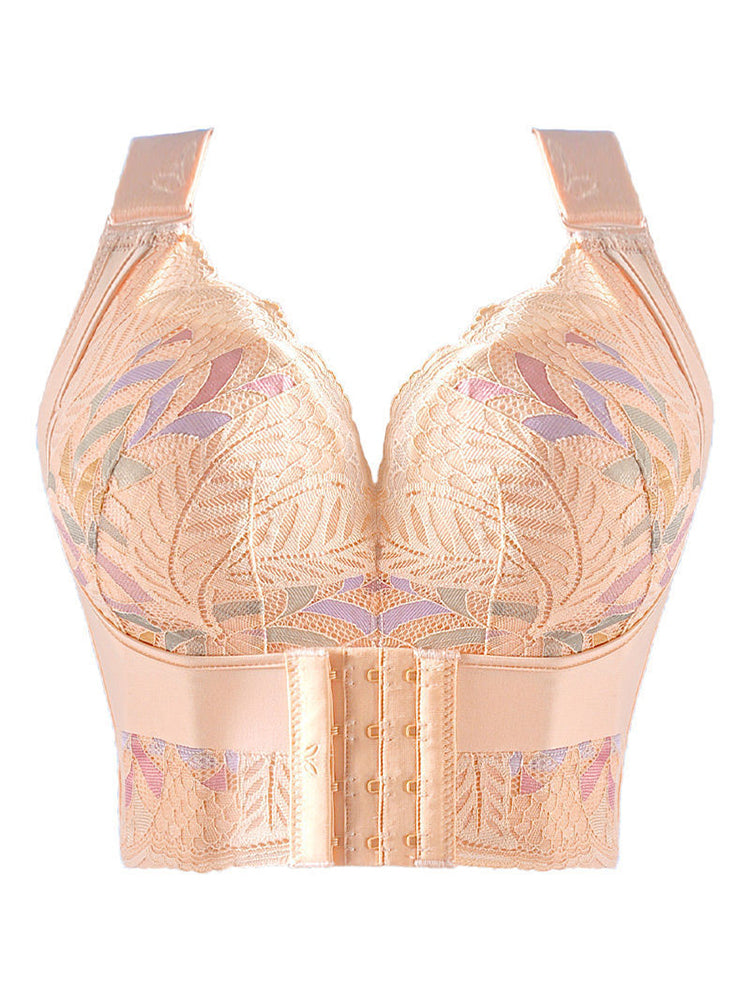 Women Side Support Longline Wide Adjustable Straps Wireless Bra