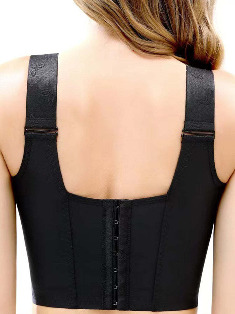 Women Front Closure&Wide Straps Longline Cup Full Coverage Push Up Bra