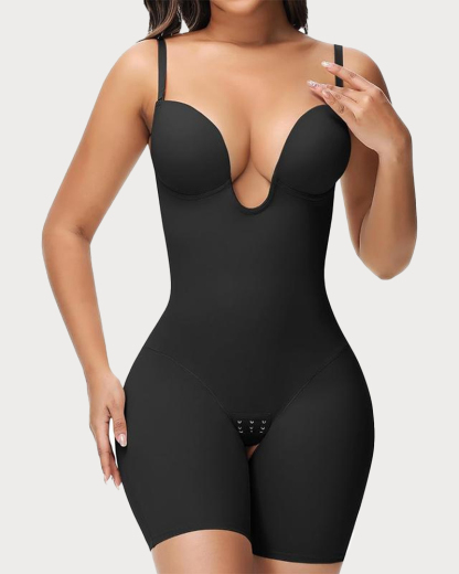 U Plunge Backless Tummy Control Seamless Shapewear