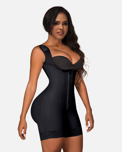 Women Faja Tummy Control Open Bust Shapewear Thigh Slimmer Zipper Crotch Body Shaper