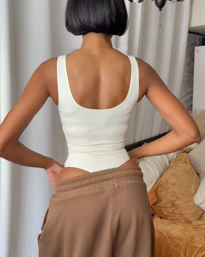 Elastic Ribbed Shaping Thong Bodysuit (Pre-Sale)