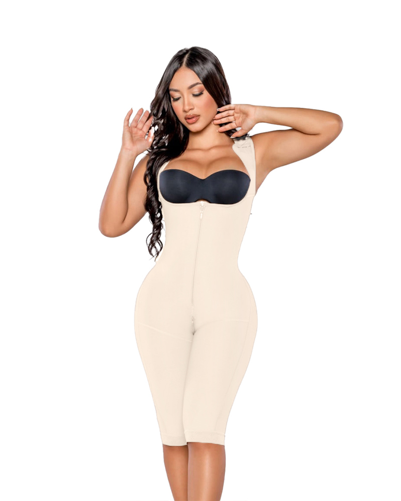 Fajas Shapewear Tummy Control Adjustable Body Shaper with Zipper