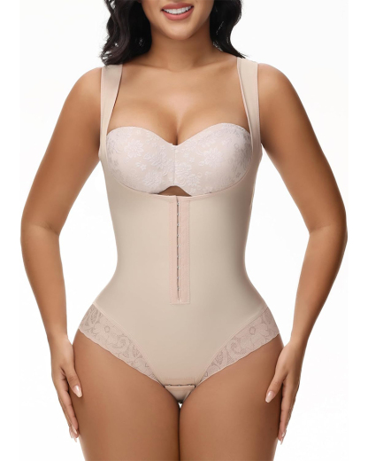 Shapewear Bodysuit Tummy Control Fajas Colombianas Waist Trainer Girdle Thong Open Bust Body Shaper