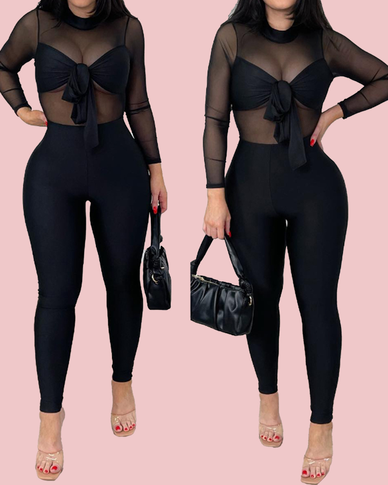 Black Halter Cutout Jumpsuit