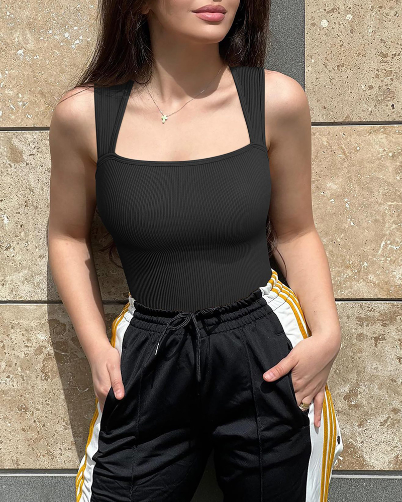 Ribbed Sleeveless Bodysuit