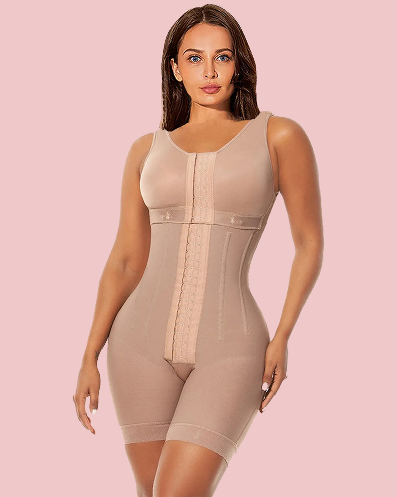 Women's Chest-Packed Body Shaper Postpartum Fajas Colombianas with Bones