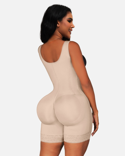 Women Faja Tummy Control Open Bust Shapewear Thigh Slimmer Zipper Crotch Body Shaper