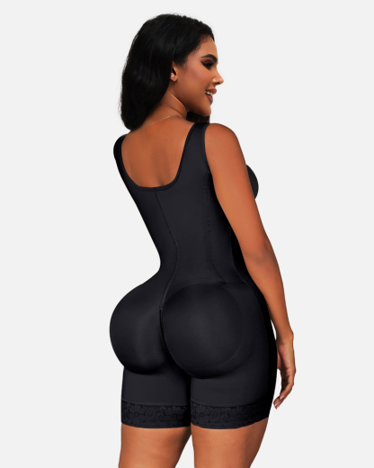 Women Faja Tummy Control Open Bust Shapewear Thigh Slimmer Zipper Crotch Body Shaper