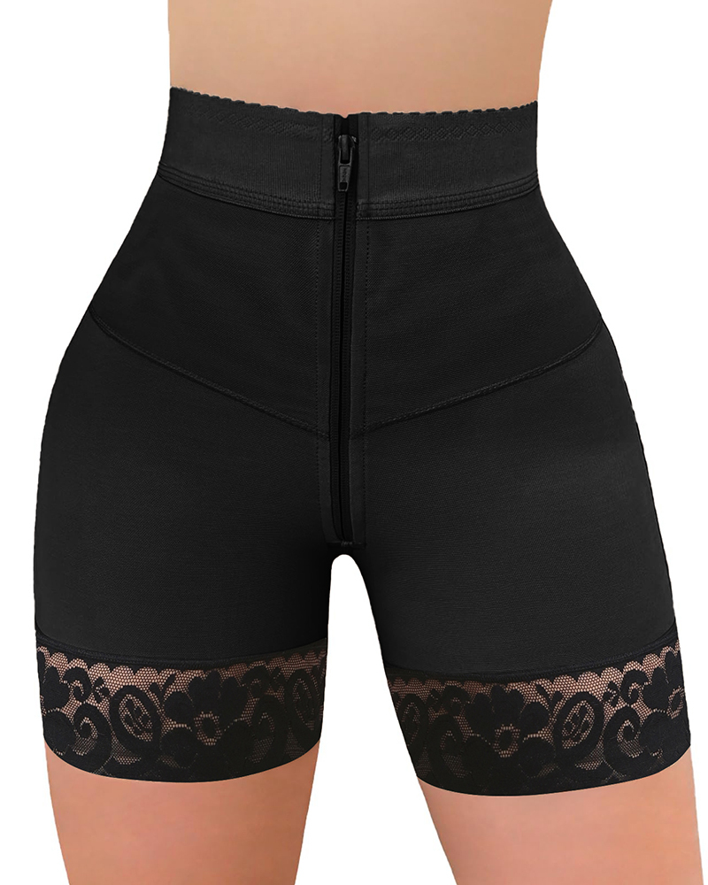 Internal Hooks Firm Compression Zipper Butt Lift Peahcy Shaper Shorts