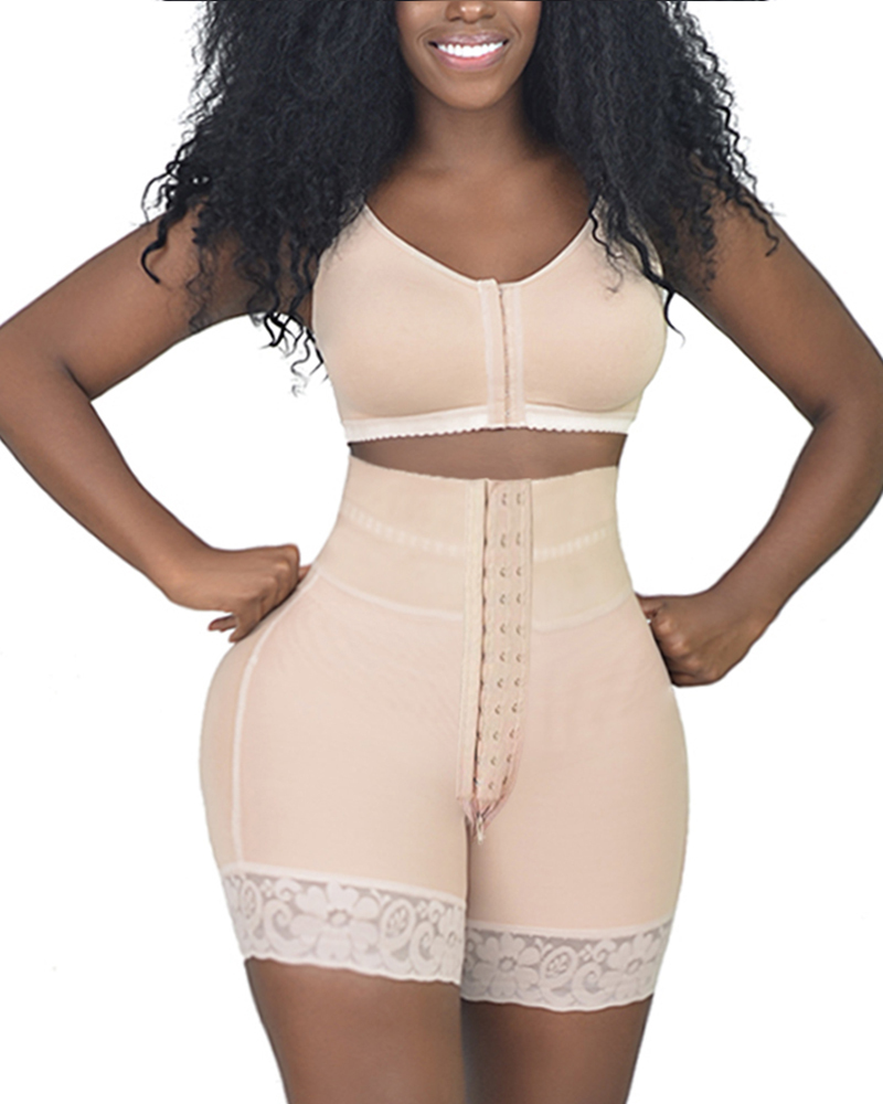 BBL Shorts Double Compression High Waisted Hook & Eye Control With Mid-section Tummy Control Curvy Fit