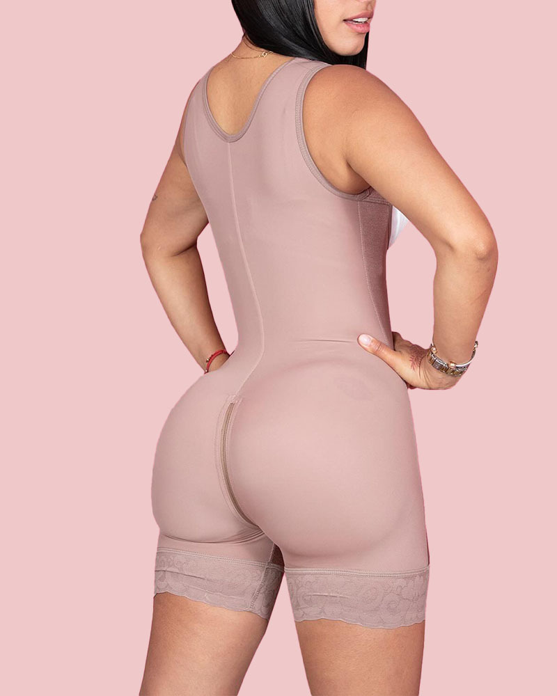 5095 Hook & Eye Tummy Control Zipper Crotch Shaping Bodysuit