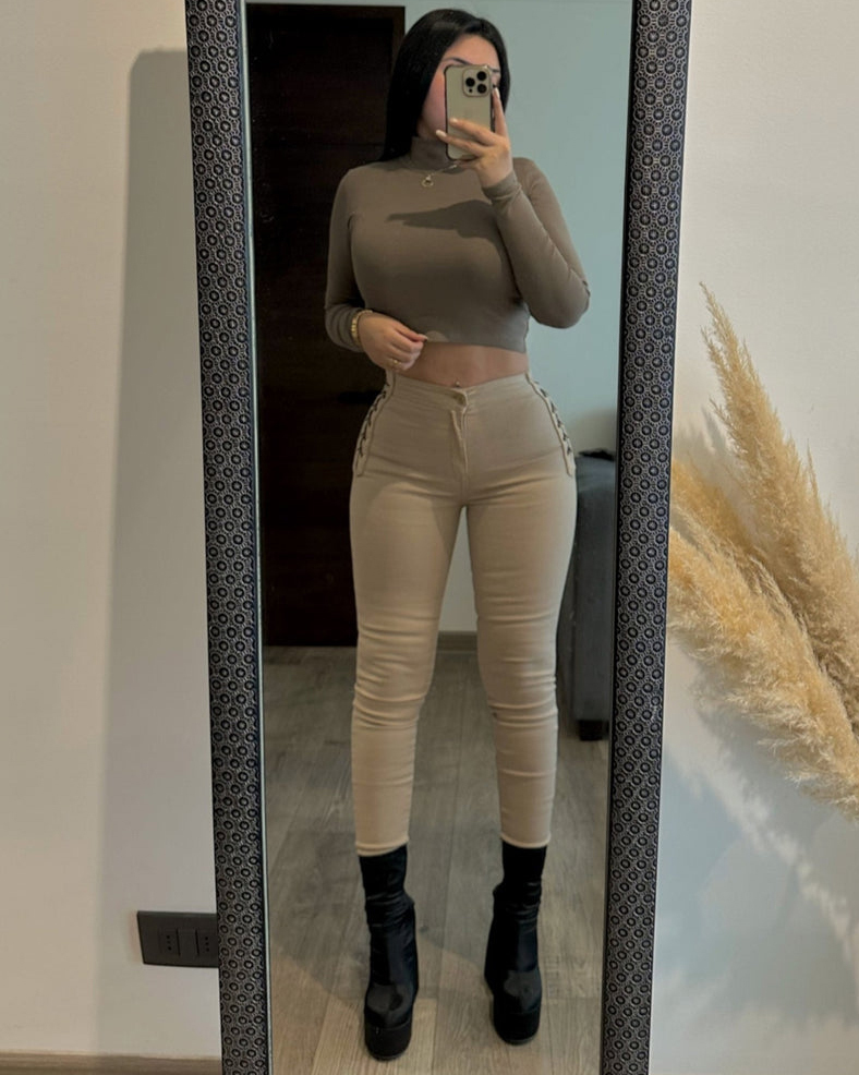 Braided Design Skinny Fashion Jeans