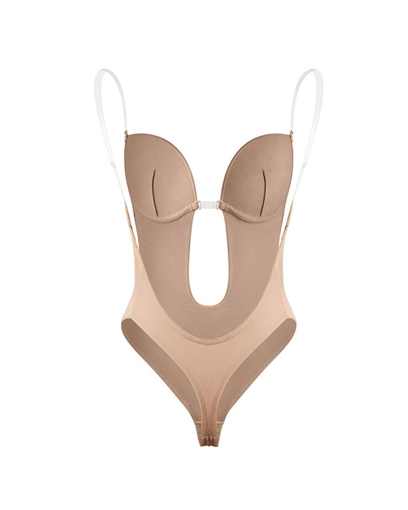 Plunge Bra Thong Body Suit
