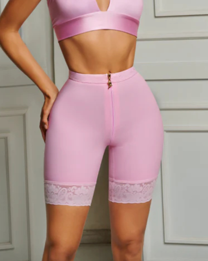 High Waist Compression Zipper Shaping Shorts