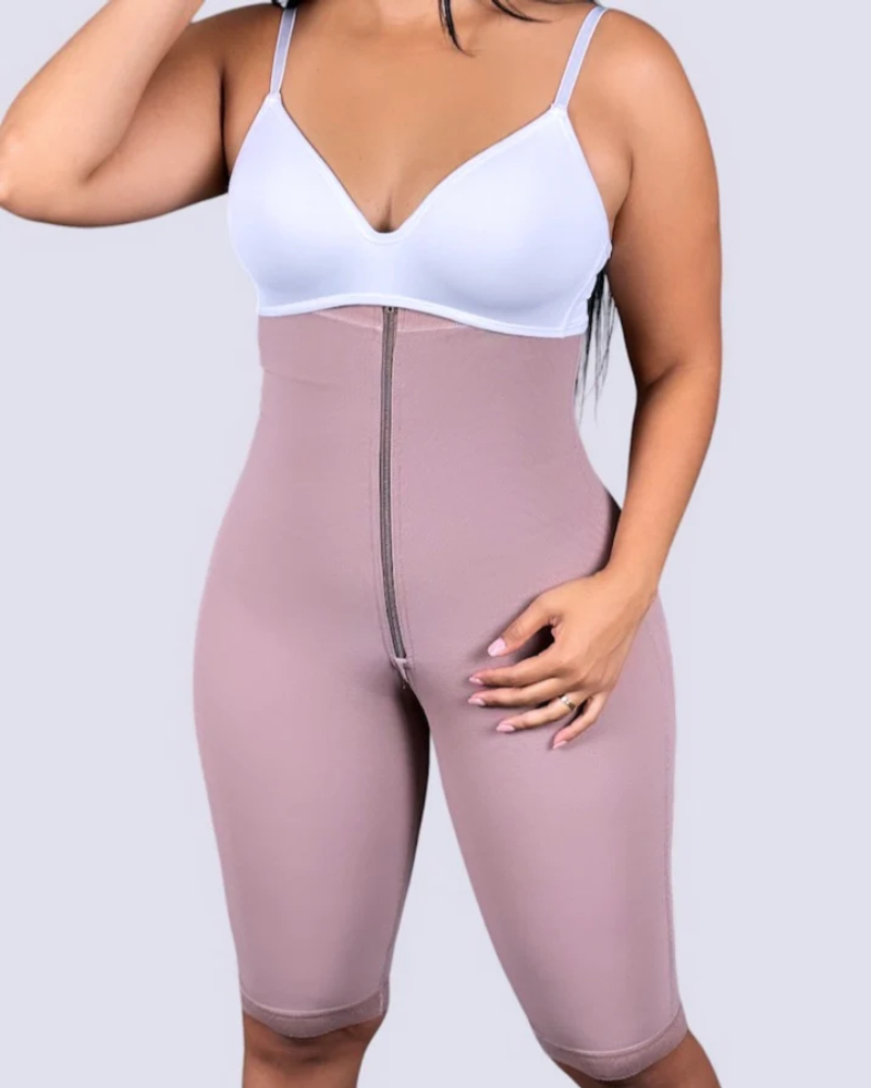 Zippered Removable Straps Knee-Length Shaper