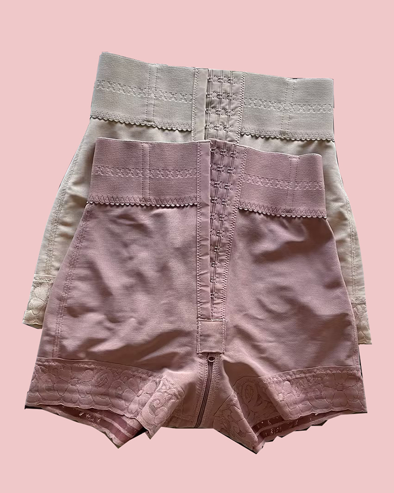 BBL Shorts Double Compression High Waisted Hook & Eye Control With Mid-section Tummy Control Curvy Fit