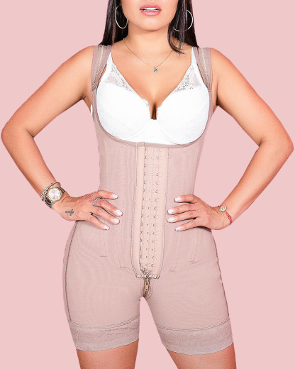 5095 Hook & Eye Tummy Control Zipper Crotch Shaping Bodysuit