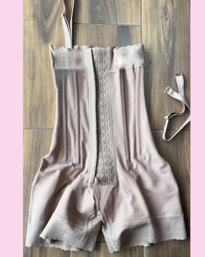 Buckle Front Open Bust Crotch Zipper Tummy Control Shapewear Bodysuit