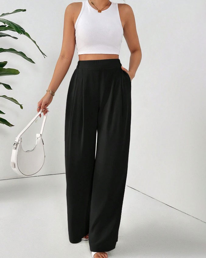 Women's Explosive Wide-Leg Pants Draped High-Waisted Thin Casual Pants