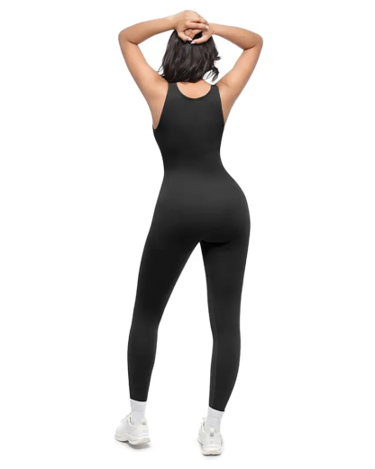 Deep V-Neck Breathable High-Waisted Tummy Control Body Shaping Bodysuit