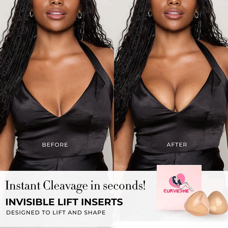 Invisible Lift - Patented Sticky Fashion Bra Inserts Prevents Nipple Slips No Sewing Required Low Cut Tops Womenswear