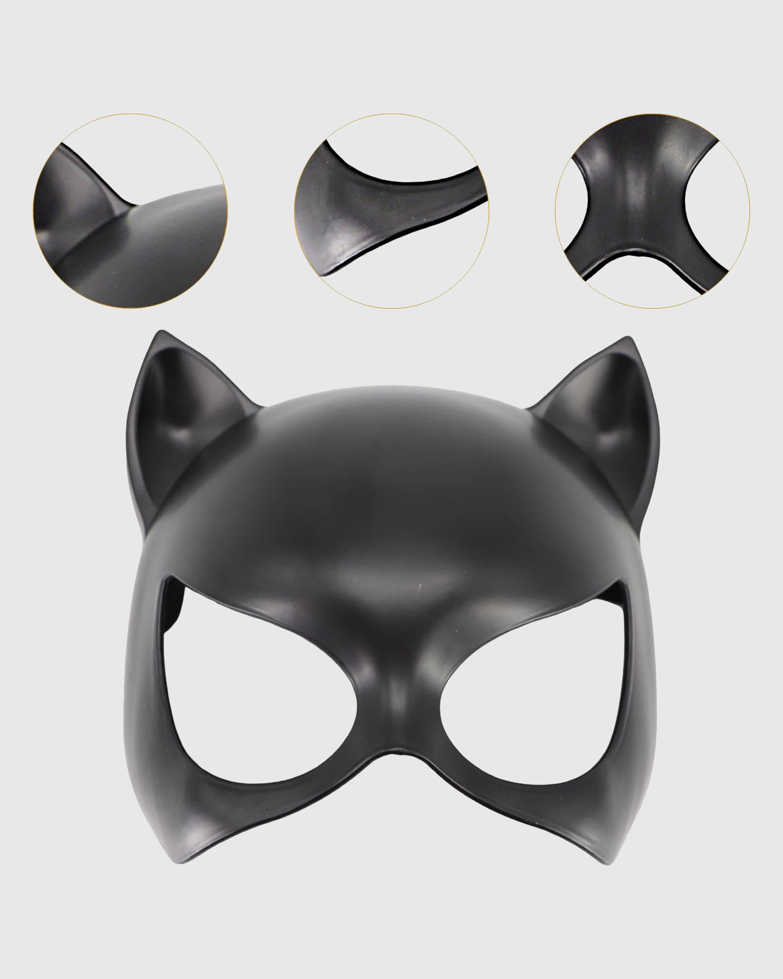 Sexy Leather Catwoman Mask with Pointed Ears