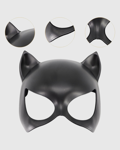 Sexy Leather Catwoman Mask with Pointed Ears