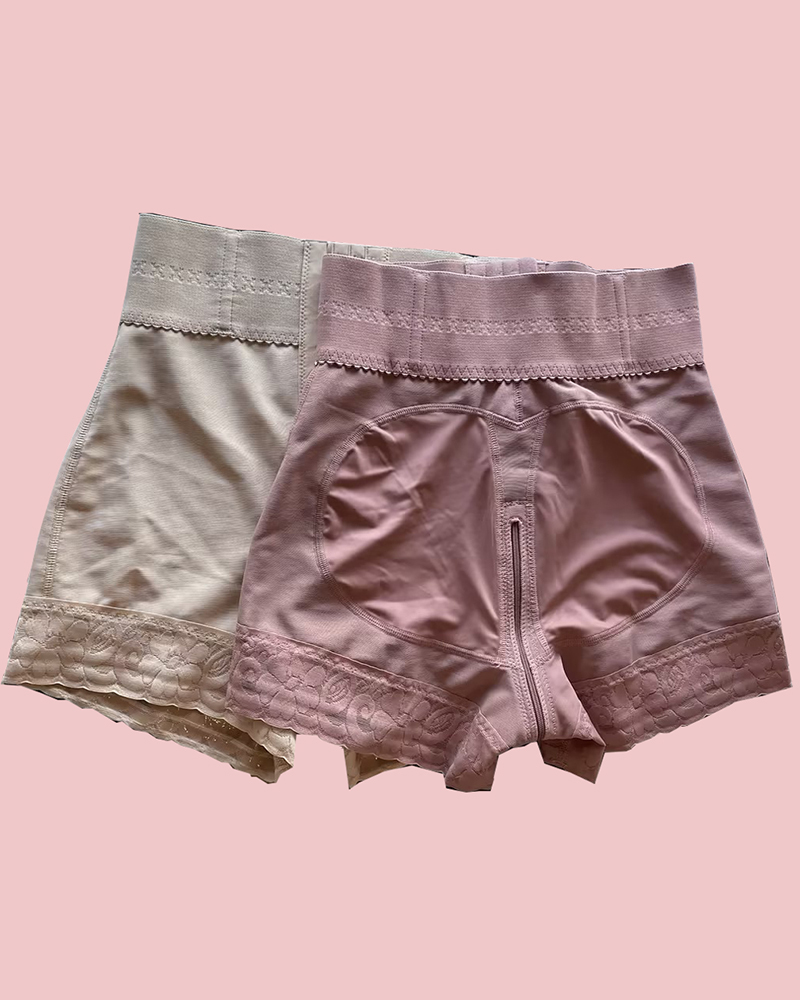 BBL Shorts Double Compression High Waisted Hook & Eye Control With Mid-section Tummy Control Curvy Fit