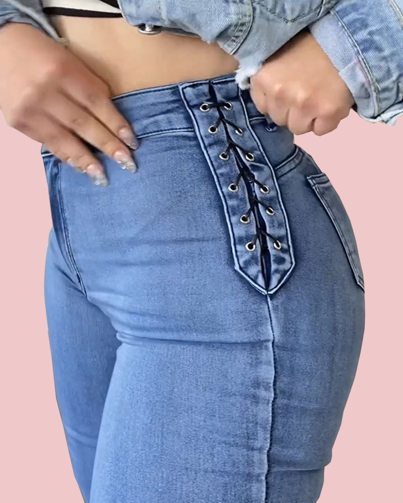 Tight, High-Waisted Jeans