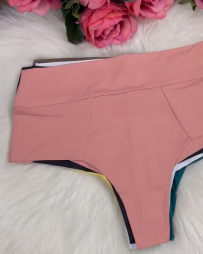 Solid Color Mid-Rise Panties