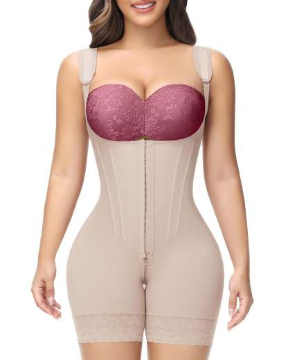 5095 Hook & Eye Tummy Control Zipper Crotch Shaping Bodysuit