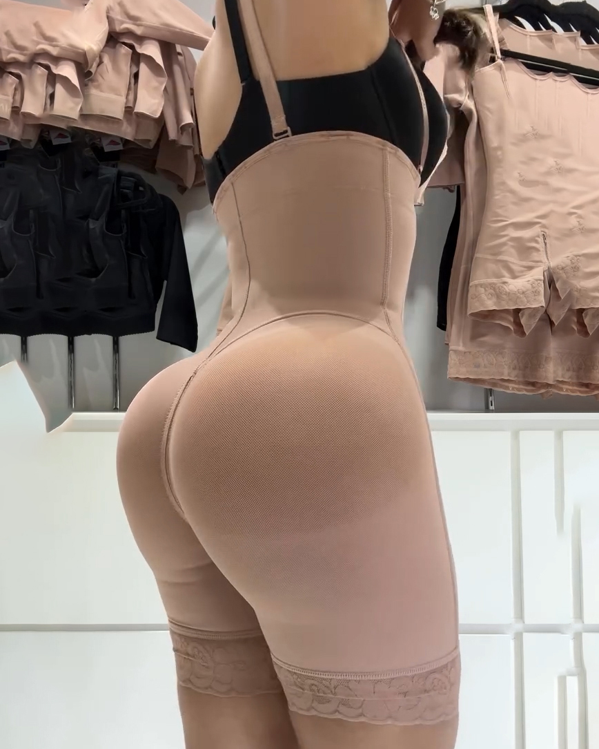 Women's Front Zipper Tummy Control Mid-Length Body Shaper