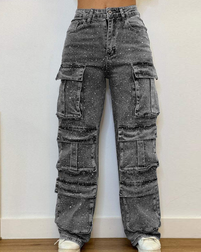 Pocket Diamond Casual Jeans